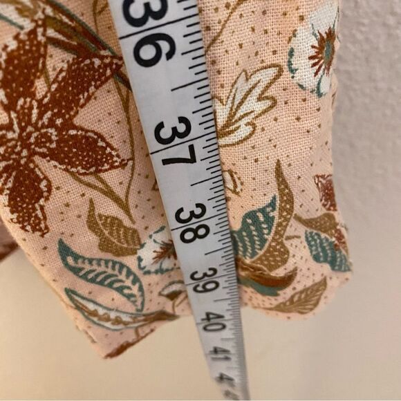 Universal Thread Sleeveless Linen Tie-Front boho blush floral dress beach midi S - Picture 7 of 12